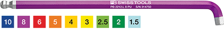 PB SWISS TOOLS: Lục giác chữ L, mạ màu (RainBow)